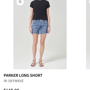 Agolde Parker Long Short in Skywave, Size 26